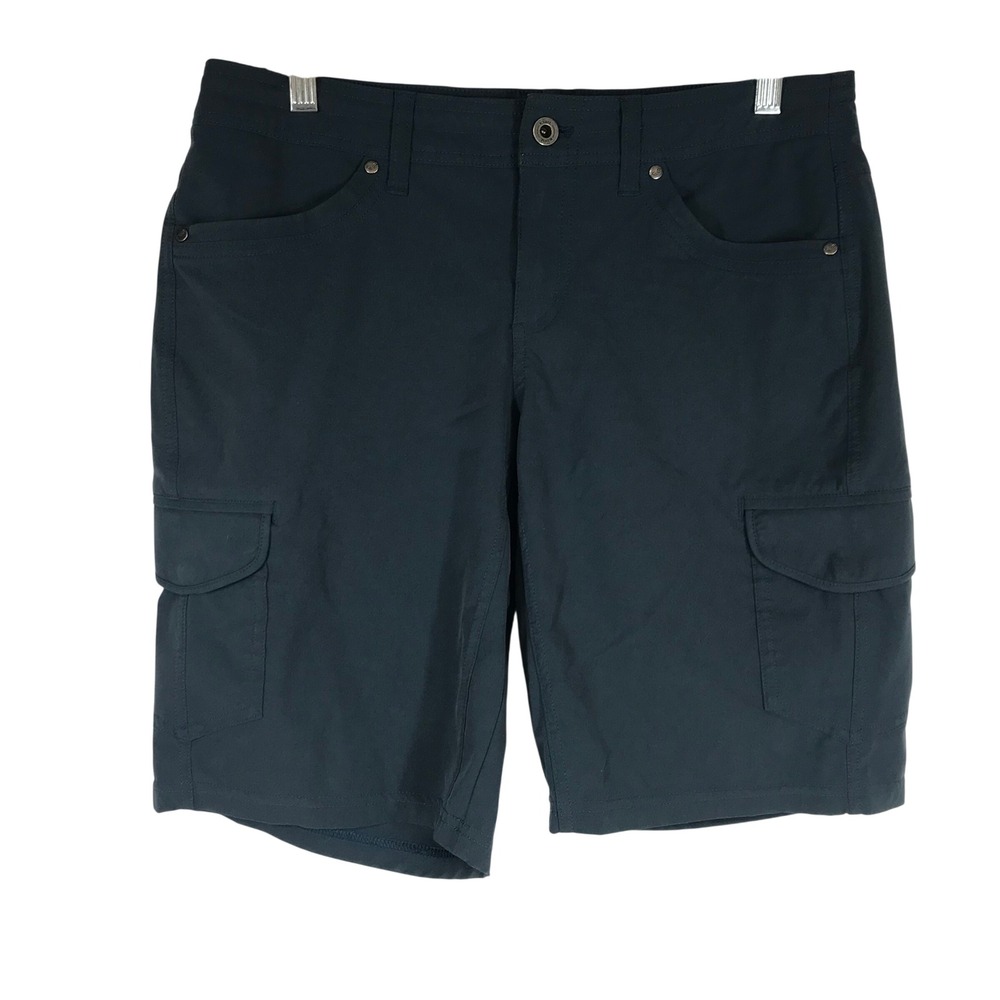 Kuhl Womens Cargo Shorts Blue Grey Sz 8 Hiking Outdoor Quick Dry Utility Pockets